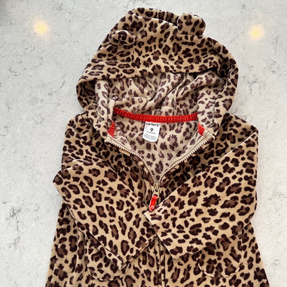 Carters 9 month leopard print fleece jacket